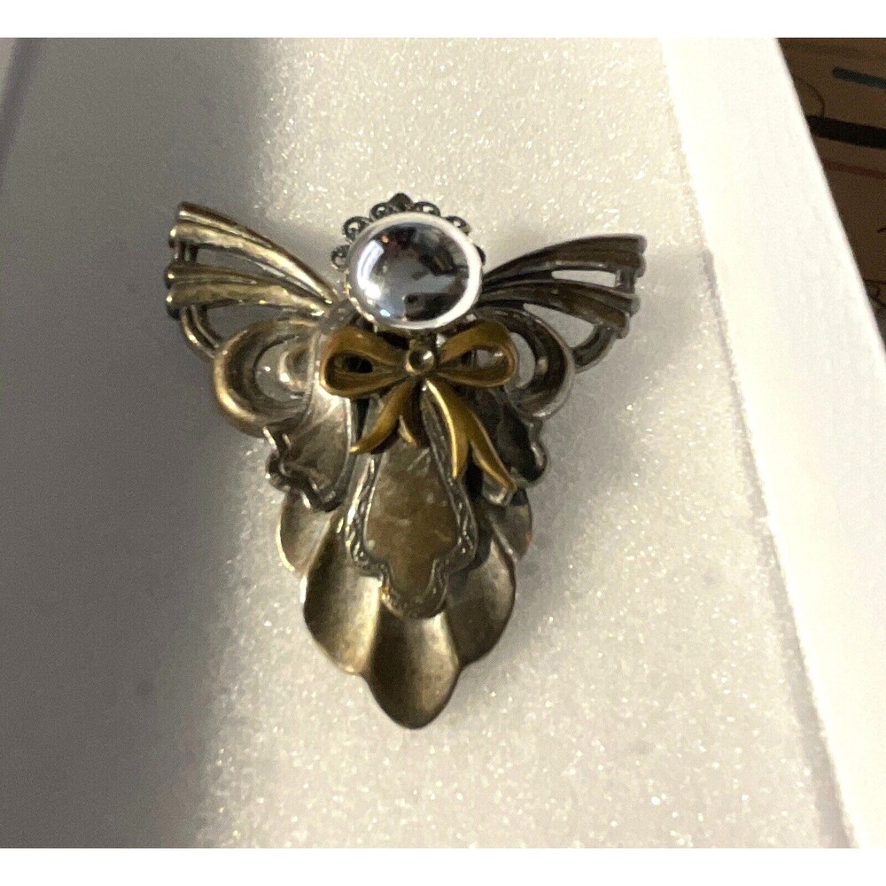 Angel Brooch Gold Silver Tone Angel  Handmade